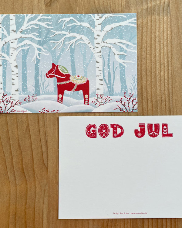 Postkarte "God Jul" 3er SET