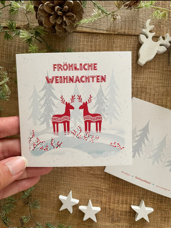 Klappkarte "Weihnachtszeit - Wald" mit Kuvert