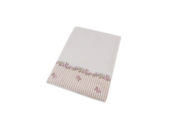 Baumwolle-Handtuch VINTAGE WEIß 50×100 CM  - ISABELLE ROSE  (TOW8)